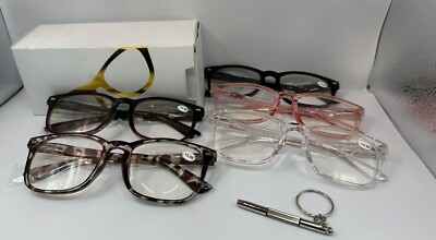 5pack Blue Light Blocking Glasses for Unisex FEIDU Reading Glasses Computer +3.0