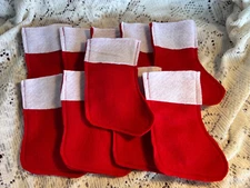 10 Mini Christmas Felt Stockings Lot 6” NEW Craft 