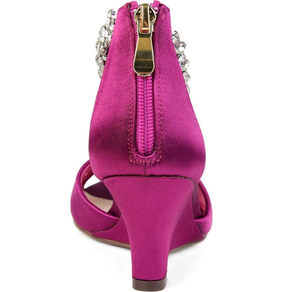 Journee Collection Connor Women Wedge Heel Ankle Strap Sandals US 8M Fuchsia