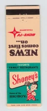 Vintage Shoney's Big Boy News Comes On First WCHS-TV Charleston Matchbook