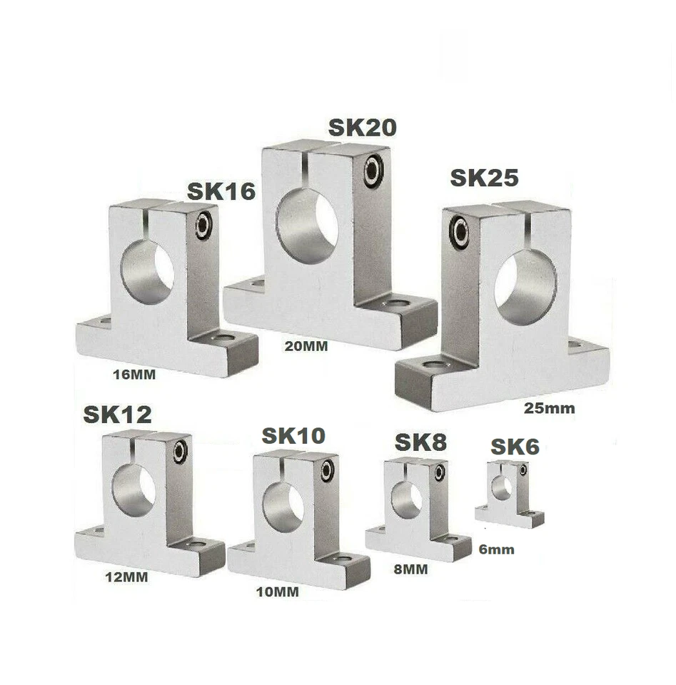 SK8 SK10 SK12 SK13 SK16 SK20-SK60 8-60mm Bore LINEAR SHAFT SUPPORT BRACKET MOUNT - Image 2 of 4