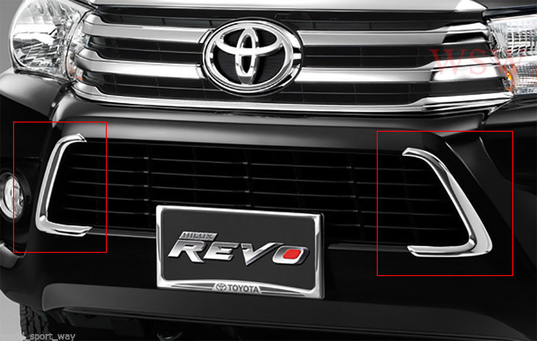 CHROME BUMPER LOWER GRILLE LINE COVER FOR TOYOTA HILUX REVO PICKUP M70 M80 2015+