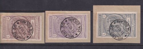 1923 Italia Regno: Camicie nere (N° 147/49) s. cpl. su piccoli frammenti. L.294 - Zdjęcie 1 z 1