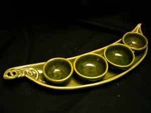 Garden Crudite By Pottery Barn Pea Pod Serving Set 19 Ebay