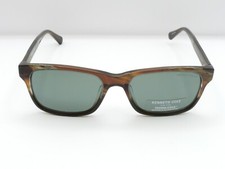 KENNETH COLE KC 7240 SQUARE POLARIZED SUNGLASSES 98H BROWN PRINT 55-18-140 NEW