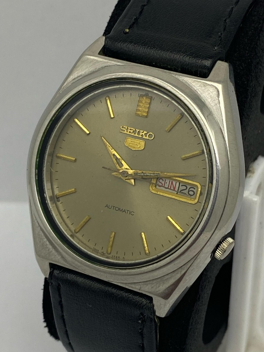 Seiko 5 Automatic 7009-8761 17 Jewels Day/Date Vintage Watch Japan