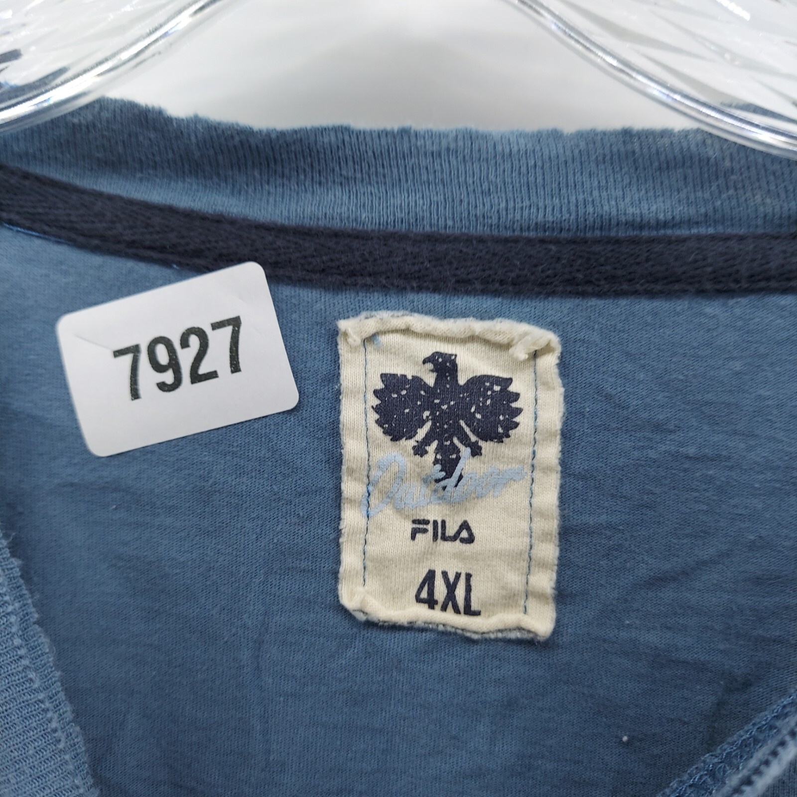 camicia uomo fila taglia 4X logo aquila invecchiato girocollo manica lunga slim fit