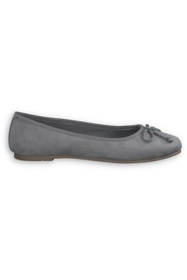 Trachten Ballerinas Kiana grau Velours Kordel-Schleife 36-42 Dirndlschuhe