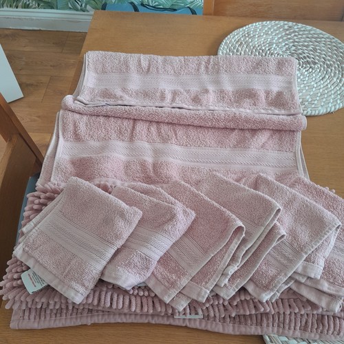 Dusky Pink Hand Towels Face Cloths & Bathmat eBay