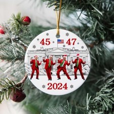 President 45-47 Trump Victory Dancing Funny Xmas - Christmas Ornament