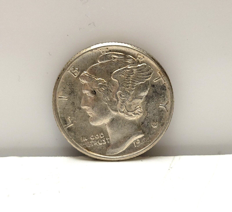 1944-P Mercury Dime BU Weak Middle Band Ungraded Uncertified