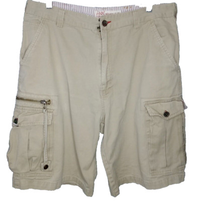 Plugg Beige Cargo Shorts Mens Size 34 Chino Khaki Cotton Pockets Skate Utility