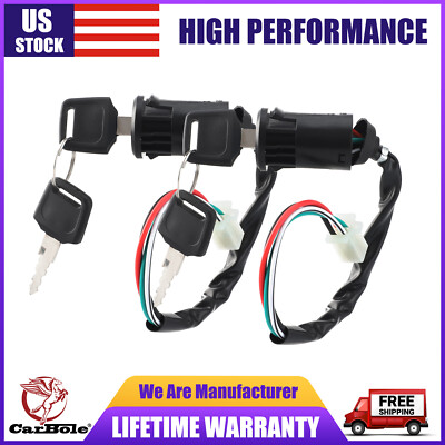 2x ATV Key Ignition Switch 4 Wire for 50cc 70cc 90cc 110cc 150cc 250cc Dirt Bike