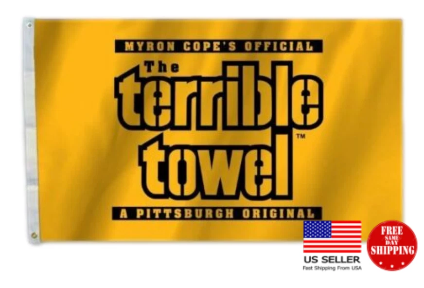 Pittsburgh Steelers Terrible Towel  3X5 Flag Man Cave 3 x 5 Banner Football USA - Image 3 of 4