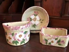 Roseville Alpine Pottery Dogwood Set Wall Pocket, Bowl, Sugar Caddy