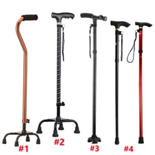 LED Folding Walking Cane for Seniors Men & Women Non-Slip 4-Prong Base Walker