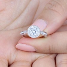 1ct 925 Sterling Silver CZ Zircon Engagement Ring Wedding Band Size 3-14 ML3286