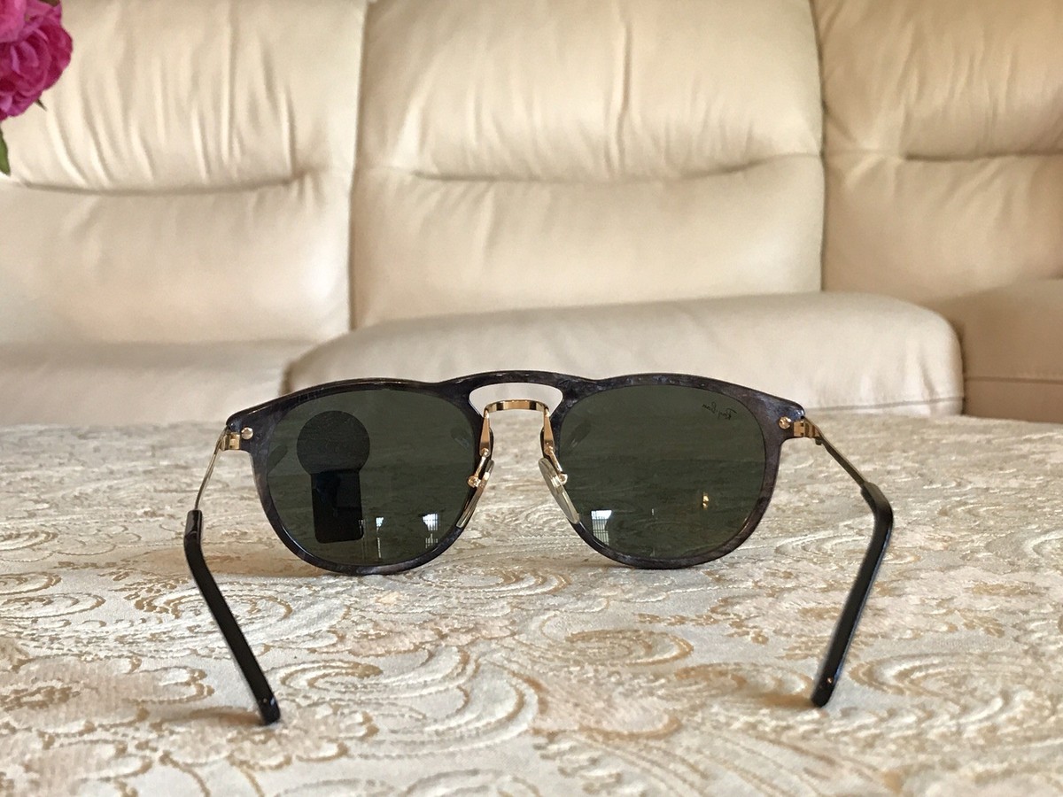 B&L Ray Ban Traditionals W1539 VRAR Black/Gold Arm Frames Only Ray-Ban RB3716VM - Browline Black Gold Frame Eyeglasses  main image 4