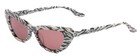 SITO SHADES LUNETTE Cat Eye Sunglasses in Black White Zebra Print/Rosewood 52 mm