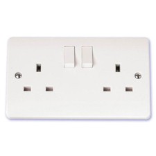 2 Gang Socket Double Switched Electrical Socket 13A White Click Mode CMA036