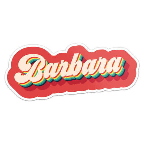 Retro Style Barbara Female Name - Waterproof Vinyl Decal Car Bumper Sticker - Picture 1 of 5