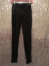 Black All Over Sequin Pants S