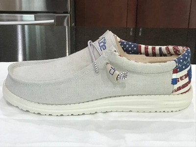 Hey Dude Wally Off White Patriotic Size 12 Flag Dudes New NWT Hey Dude Wally Off White Patriotic Size 12 New Flag Dudes | eBay main image 2
