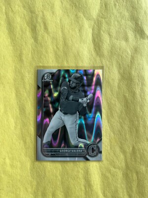 2022 Bowman Draft George Valera BLACK & WHITE RAYWAVE REFRACTOR #BDC-53 Chrome 1