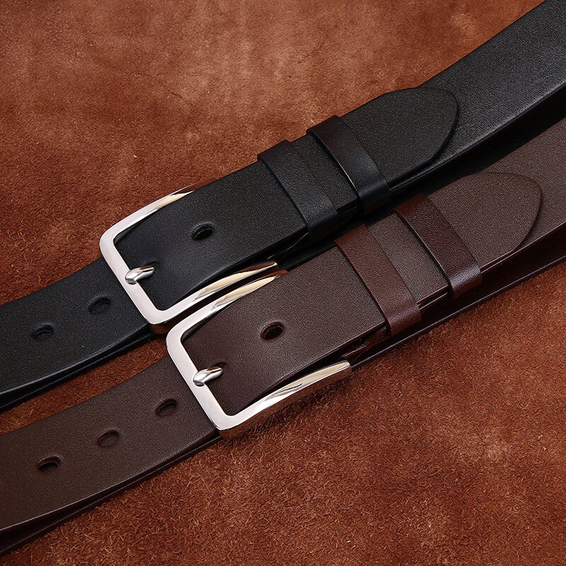 Men Leather Belt 38mm Wide Western Vintage Pin Buckle belt  display picture 1
