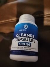 Pure Fuel Cleanse Capsules 500 MG 60 Count Exp 02/26
