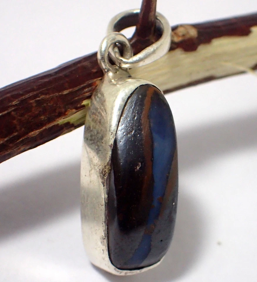 Natural Boulder Opal Gemstone Pendant 925 Sterling Silver Jewelry For Girls - Image 2 of 4