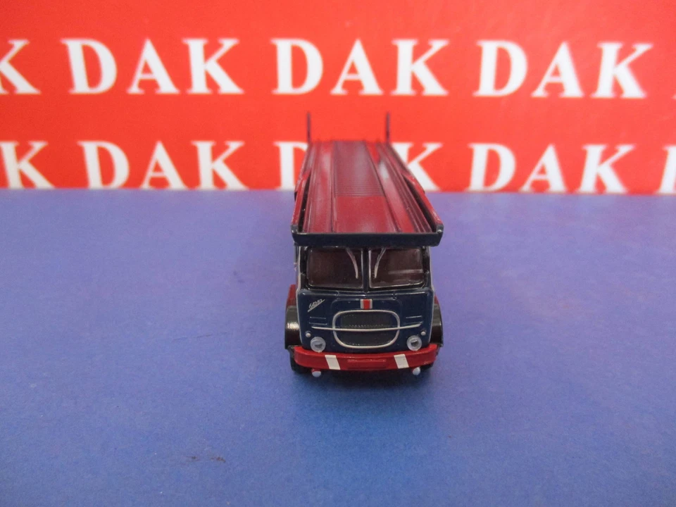 1/87 Modellino Camion Truck Fiat 640 Bisarca Blu Scuro Rosso Scuro by Brekina - Immagine 3 di 4