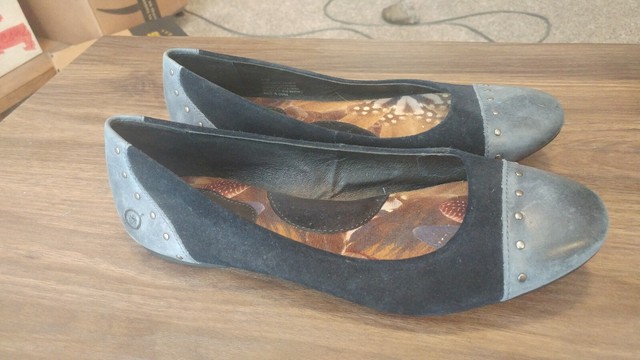 navy flats size 8