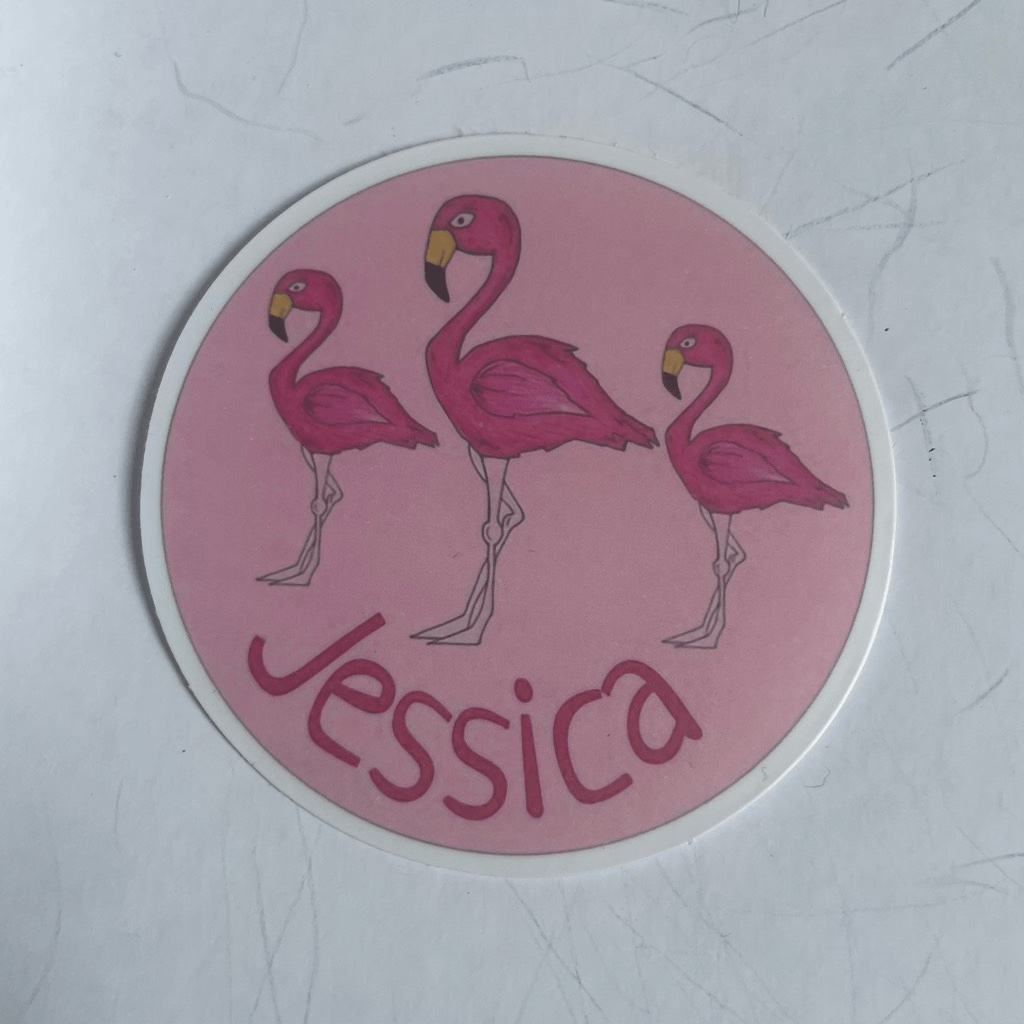$3 BUNDLE ITEM Sticker Jessica Flamingo Pink