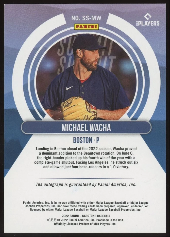 Michael Wacha #SS-MW 2022 Panini Capstone Summit Signatures голографическое серебро /25 с автографом - Изображение 2 из 3