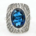 5CT Natural Kyanite 925 Solid Sterling Silver Ring Sz 7.5 @1-9 — photo 1