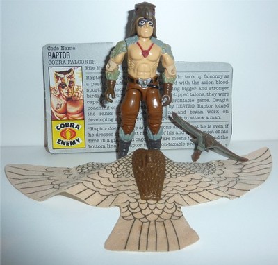 G.I.JOE 1987 RAPTOR LOOSE + 100% COMPLETE & FILE CARD COBRA GI JOE