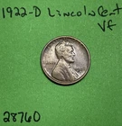 1922 D Lincoln Wheat Cent / Penny 1c Vf Very Fine US Coin