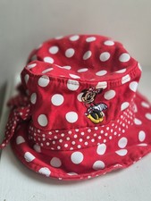 Minnie Mouse Childrens Bucket Sun Hat Red White Polka Dot Authentic Disney Parks