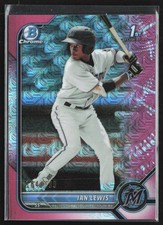 Ian Lewis 2022 Bowman Chrome Pink Mojo Refractor /199 #BCP-96 Miami Marlins