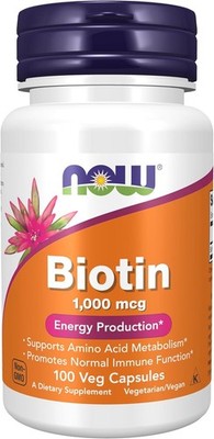 NOW FOODS, BIOTIN Energieerzeugung 1000mg 100 Veg. Kapseln SUPER PREIS
