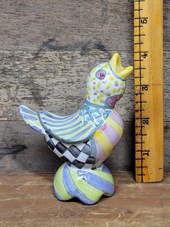 Vintage Ceramic Pie Bird Vent MacKenzie Childs Pottery Picadilly Patchwork