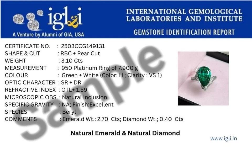 Pendiente de diamantes de zafiro rosa natural corte ovalado de 4,82 quilates platino 950 real Foto 4 de 4