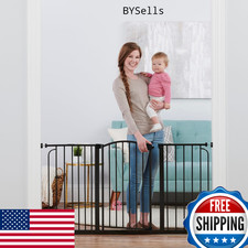 Regalo 58" Extra-Tall Walk-Thru Bronze Baby Gate w/ 4" Ext, Press/Wall Mount Kit