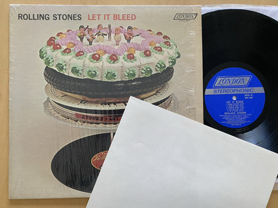 ROLLING STONES LET IT BLEED '69 1ST PRESS CLASSIC BLUES ROCK INNER POSTER SHRINK