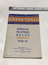 1932-33 Spalding's Official Playing Rules For Basketball