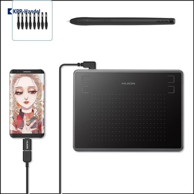 Huion Inspiroy H430P Grafiktablet 4,8x3 Zoll - Batterieloser Stift, 4096 Stufen
