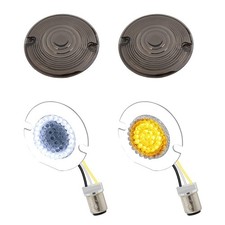 1157 Front LED Turn Signal, 3 1/4 Inch Flat Switchback Motorcycle Running Lig...