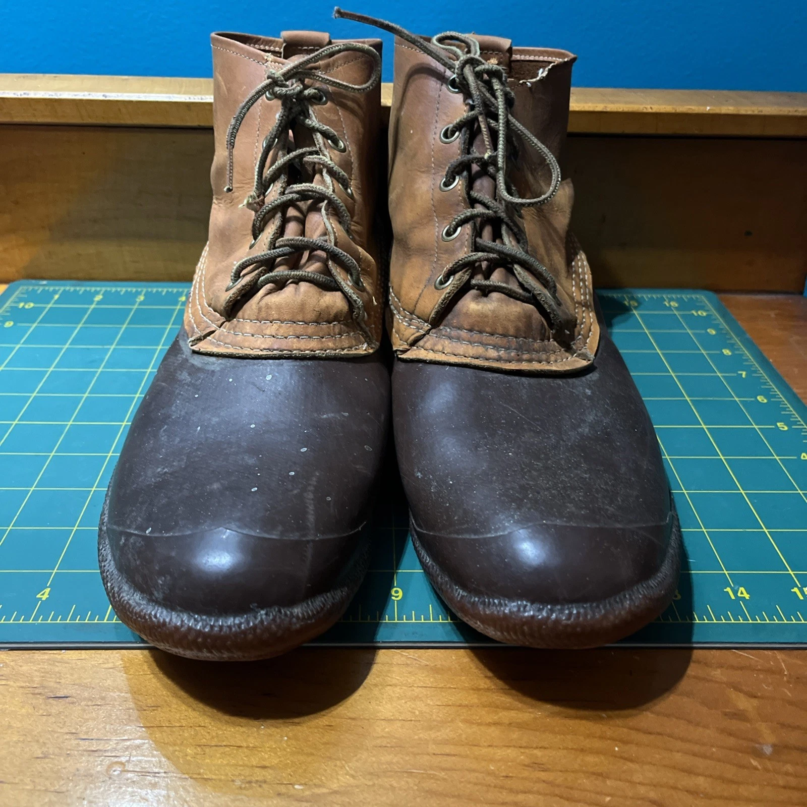 VTG LL Bean INC Rare Duck Boots Fishing Size 13 D Made in USA 1950’s Script Tag