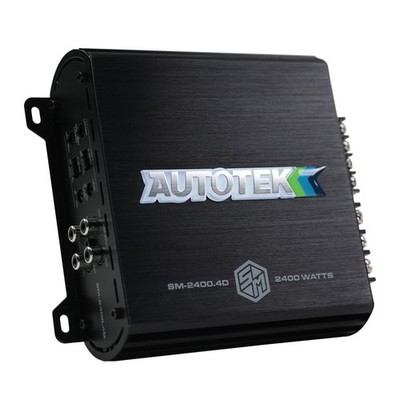 Autotek 2400 Watt 4 Channel Car Audio Amplifier with Bass Knob, High Output C...
